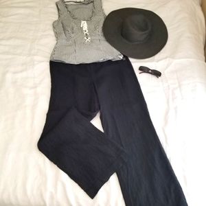 Talbots Black 100% Linen Pants